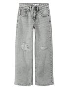 Nkfrose Hw Wide Jeans Destr 1411-Be Noos Bottoms Jeans Wide Jeans Grey...