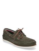 Th Boat Shoe Core Suede Sejlersko Sko Khaki Green Tommy Hilfiger