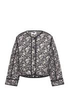 Printed Quilted Jacket Outerwear Jackets & Coats Quilted Jackets Black...