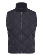 Water-Repellent Quilted Gilet Vest Navy Mango