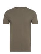 Mensstretchcrewnecktees/S Tops T-Kortærmet Skjorte Khaki Green Lindber...