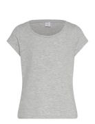 Top Basic Cap Sleeve Tops T-Kortærmet Skjorte Grey Lindex