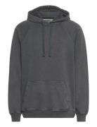 Wbpaw Washed Hoddie Tops Sweatshirts & Hoodies Hoodies Black Woodbird