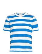 Single Cotton Grace Tee Tops T-shirts & Tops Short-sleeved Blue Mads N...