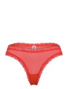 Mesh Lace Trim Thong G-streng Undertøj Black Understatement Underwear