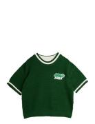 Lizard Patch Crochet Knit Ss Tee Tops T-Kortærmet Skjorte Green Mini R...