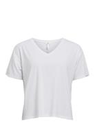 Objannie Re S/S V-Neck Top Noos Tops T-shirts & Tops Short-sleeved Whi...