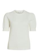 Vidalo O-Neck S/S Knit Top - Noos Tops Knitwear Jumpers White Vila