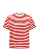 Olmlivina S/S Stripe Tee Jrs Tops Tunics Red Only Maternity