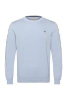 Classic Cotton C-Neck Tops Knitwear Round Necks Blue GANT