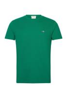 Slim Pique Ss T-Shirt Tops T-Kortærmet Skjorte Green GANT