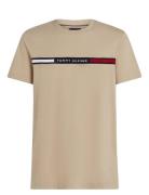 Hilfiger Chest Insert Tee Tops T-Kortærmet Skjorte Beige Tommy Hilfige...