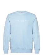 O-Neck Printed Sweat Tops Sweatshirts & Hoodies Hoodies Blue Lindbergh