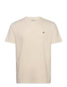 Texture Ss T-Shirt Tops T-Kortærmet Skjorte Cream GANT