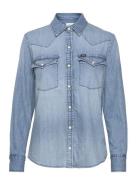 Regular Western Shirt Tops Shirts Denim Shirts Blue Lee Jeans