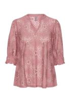 Cuolu Ss Blouse Tops Blouses Short-sleeved Pink Culture