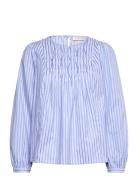 Fqisa-Blouse Tops Blouses Long-sleeved Blue FREE/QUENT