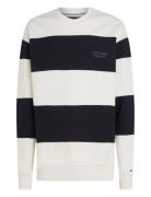 Monotype Stripe Sweatshirt Tops Sweatshirts & Hoodies Sweatshirts Navy...