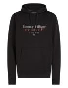 Hilfiger Center Stack Hoody Tops Sweatshirts & Hoodies Hoodies Black T...