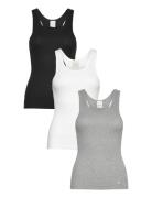 Scoop Neck Cotton Tank 3Pk Top Black Calvin Klein