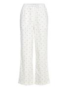 Pant Cotton Jacquard Hearts Pyjamasbukser Hyggebukser White Hunkemölle...