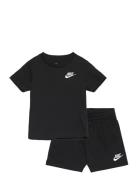 Nkn Club Lbr Knit Short Set Sets Sets With Short-sleeved T-shirt Black...