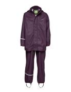 Basci Rainwear Set, Solid Outerwear Rainwear Rainwear Sets Purple CeLa...