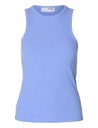 Slfanna O-Neck Tank Top Noos Tops T-shirts & Tops Sleeveless Blue Sele...