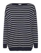 Kalizza Boat Neck Pullover Tops Knitwear Jumpers Navy Kaffe