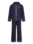 S6-Sleepwear Pant Set Pyjamassæt Navy Ralph Lauren Kids