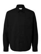 Slhace Thais Overshirt Tops Overshirts Black Selected Homme