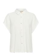 Cumyra Elina Ss Shirt Tops Shirts Short-sleeved White Culture