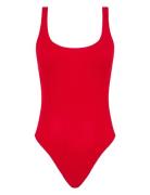 Swim Wirefree T-Shirt Swimsuit Badedragt Badetøj Red Chantelle Beach