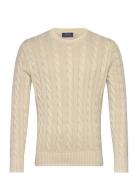 Cable-Knit Mineral-Dyed Cotton Sweater Designers Knitwear Round Necks ...