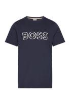 Short Sleeves Tee-Shirt Tops T-Kortærmet Skjorte Navy BOSS