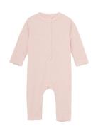 Romper Ls Mélange Rib Langærmet Body Pink Fixoni