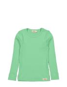 Plain Tee Ls Tops T-shirts Long-sleeved T-Skjorte Green MarMar Copenha...