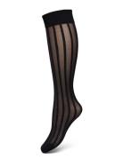 Siri Stripe Knee-Highs Lingerie Socks Knee High Socks Black Swedish St...