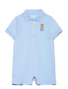 Polo Bear Soft Cotton Polo Shortall Bodysuits Short-sleeved Blue Ralph...