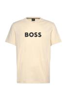T-Shirt Rn Tops T-Kortærmet Skjorte Beige BOSS