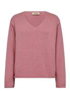 Mmbine Ls V-Neck Knit Tops Knitwear Jumpers Pink MOS MOSH