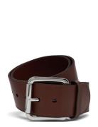 Vachetta Leather Wide Belt Bælte Brown Lauren Ralph Lauren