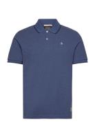 Melange Regular Fit Polo Tops Polos Short-sleeved Blue Scotch & Soda