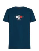 Hilfiger Flag Sailing Tee Tops T-Kortærmet Skjorte Navy Tommy Hilfiger