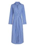 Soft Co Knot Ls Shirt Dress Knælang Kjole Blue Tommy Hilfiger