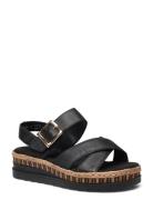 Rieker Ladies' Sandals V7951-00 Black Shoes Summer Shoes Platform Sand...