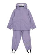 Pu Rain No Susp. Recycled Outerwear Rainwear Rainwear Sets Purple Mikk...