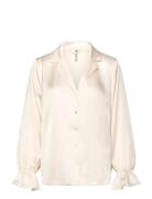 Shirt Satin Frill Top White Lindex