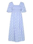 Cheri Dot Dress Knælang Kjole Blue A-View