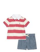 Striped Rugby Shirt & Chambray Short Set Sets Sets With Short-sleeved ...